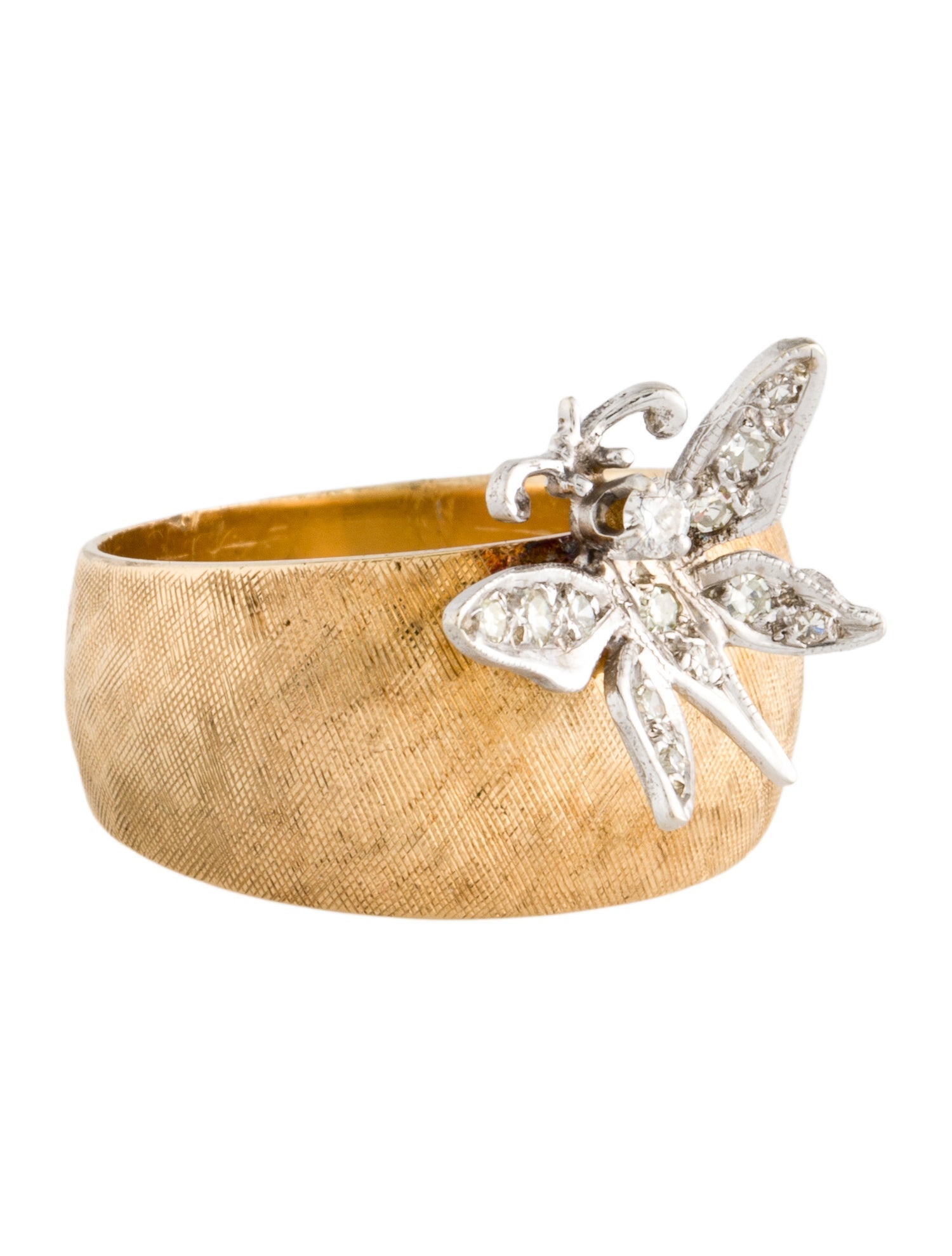 Ring 14K Diamond Butterfly Cocktail