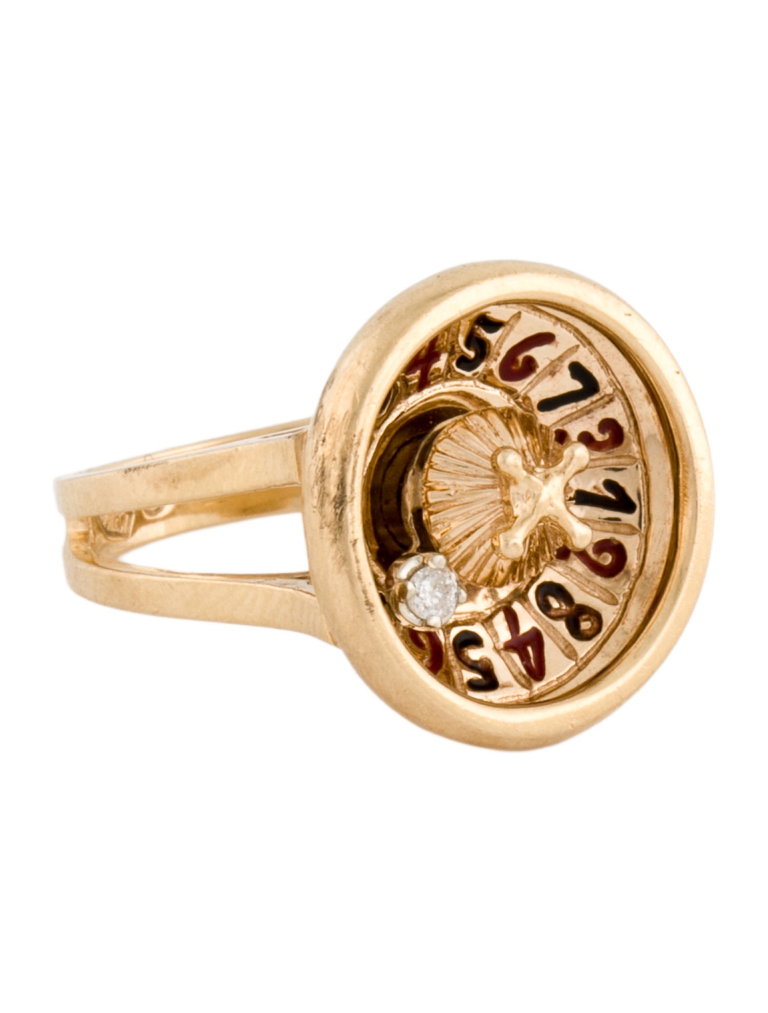 Ring Enamel & Diamond Roulette Cocktail