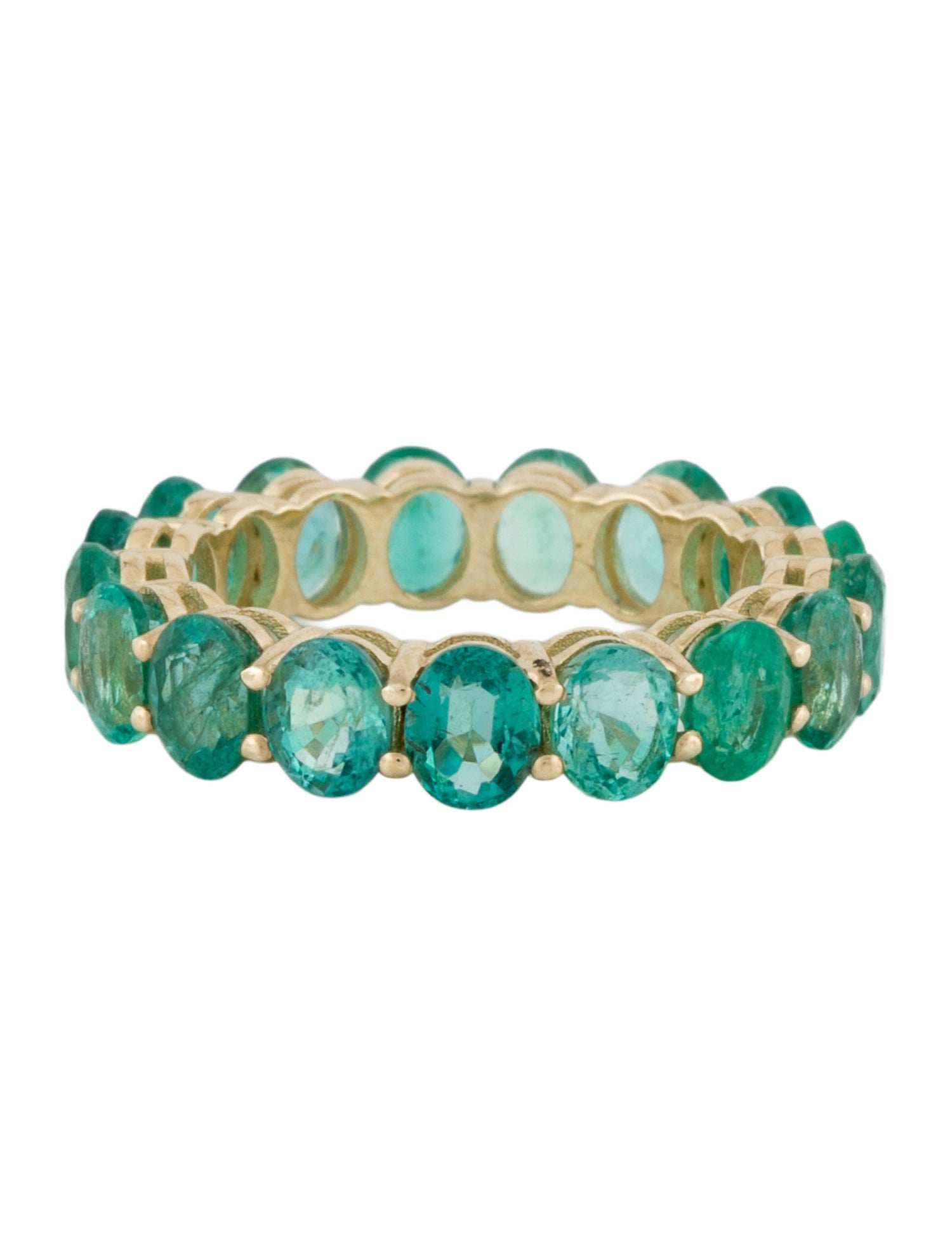 Ring 14K 6.58ctw Emerald Eternity Band