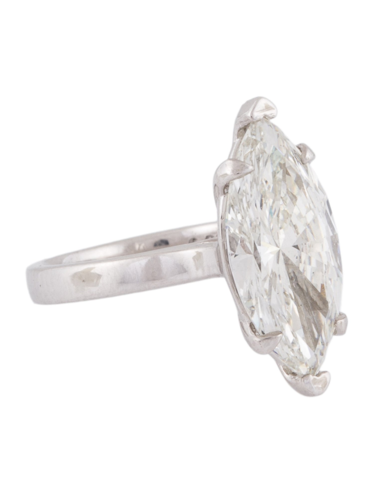 Ring 14K Lab-Grown 6.08ct Marquise Diamond Engagement