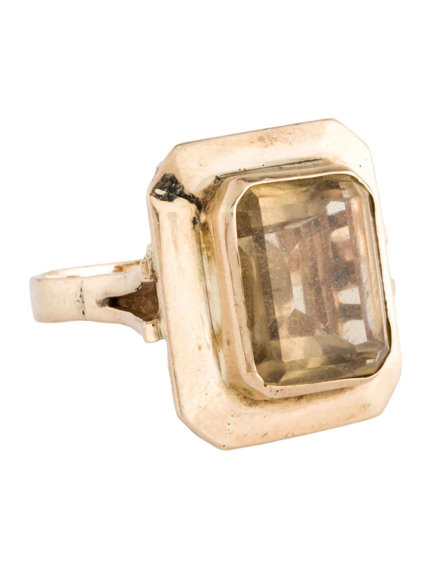 Ring 14K 6.59ct Smoky Quartz Cocktail