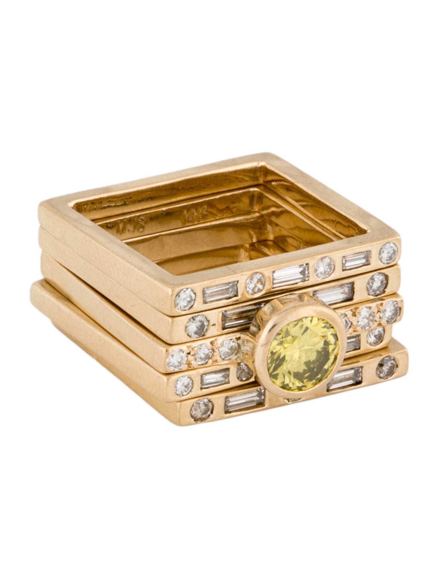 Ring Michelle + Janis Savitt 14K Diamond Stacking Set