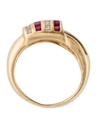 Ring 14K Ruby, Sapphire & Diamond Cocktail Ring