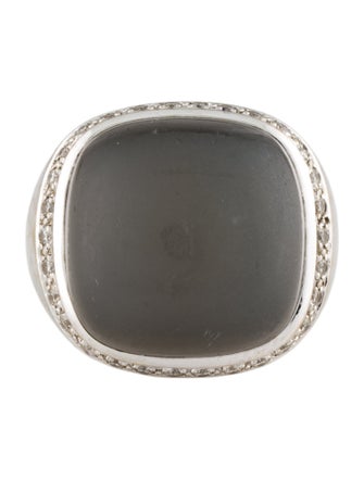 Ring 18K 8.15ct Moonstone & Diamond Ring