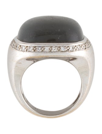 Ring 18K 8.15ct Moonstone & Diamond Ring