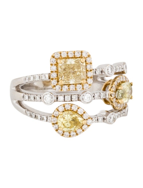 Ring 14K Diamond Cocktail Triple Band