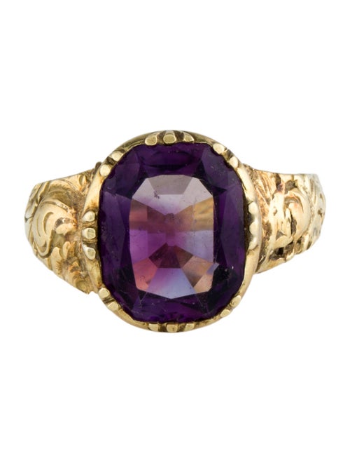 Ring 14K 3.08ct Amethyst Signet Ring