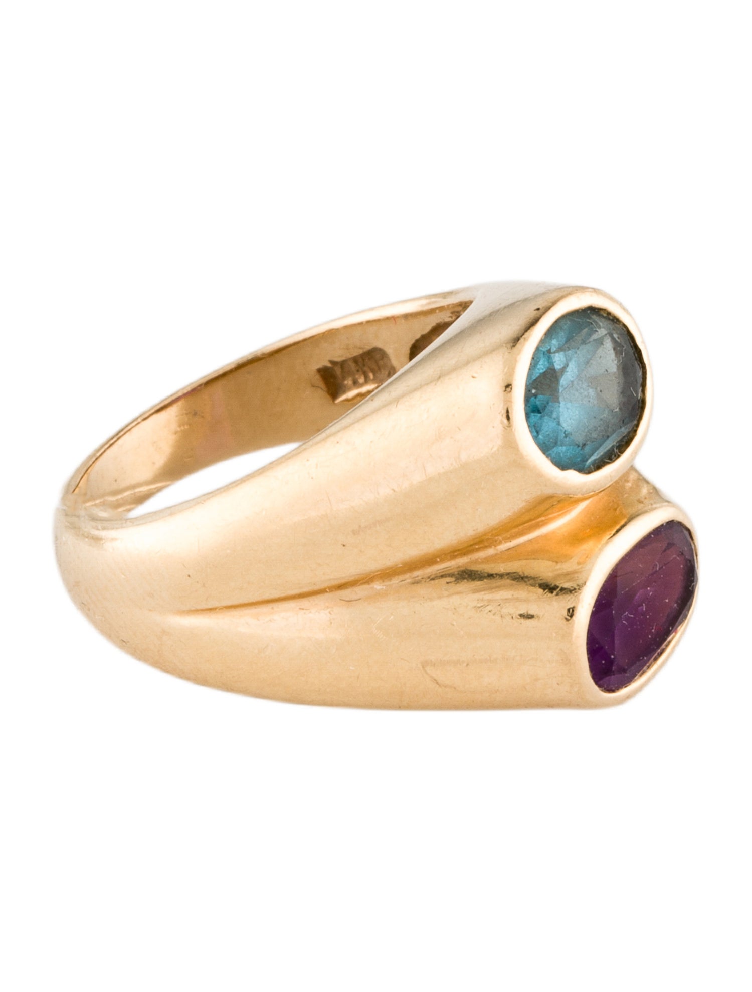 Ring 14K 1.32ct Topaz & Amethyst Cocktail