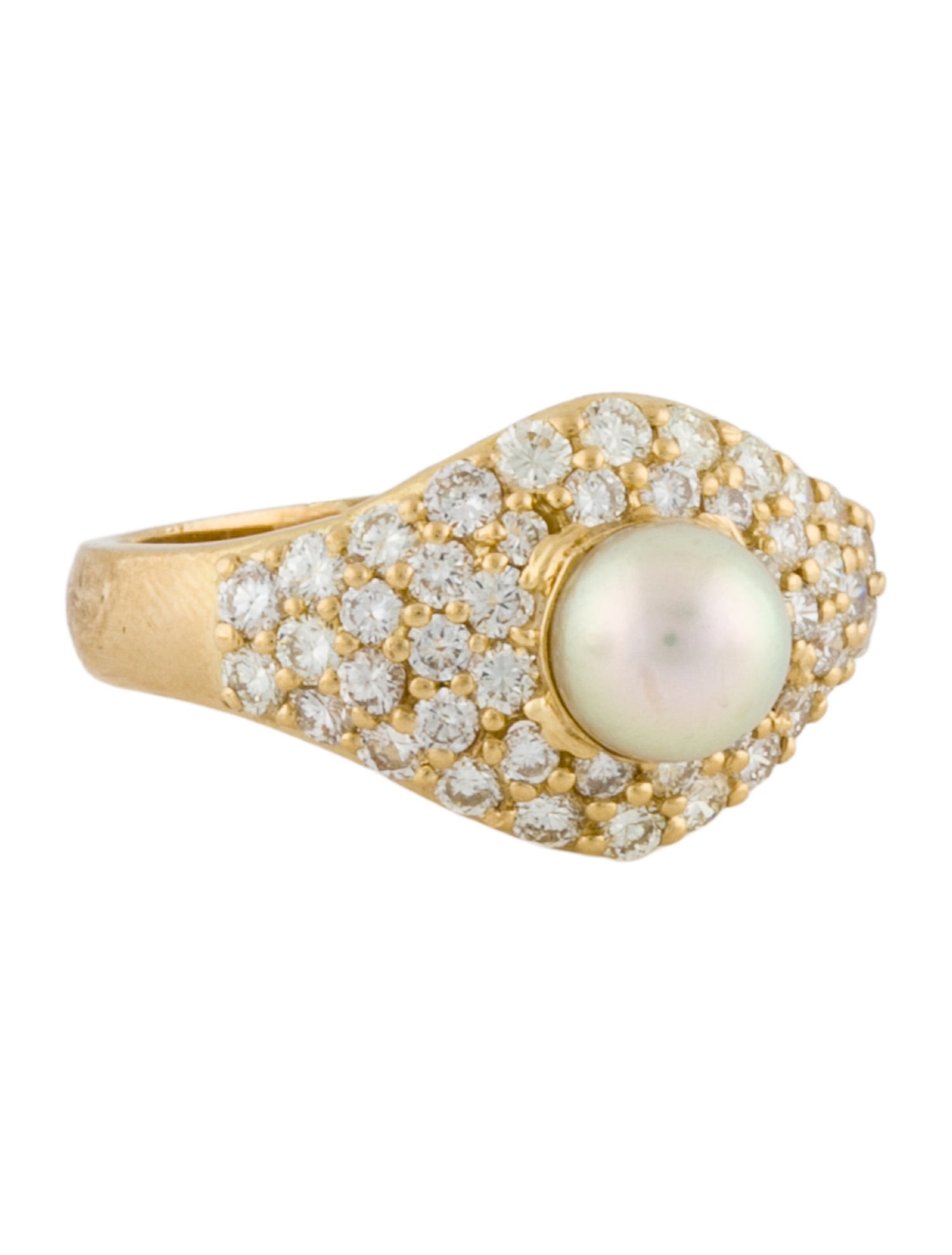Ring 18K Pearl & Diamond