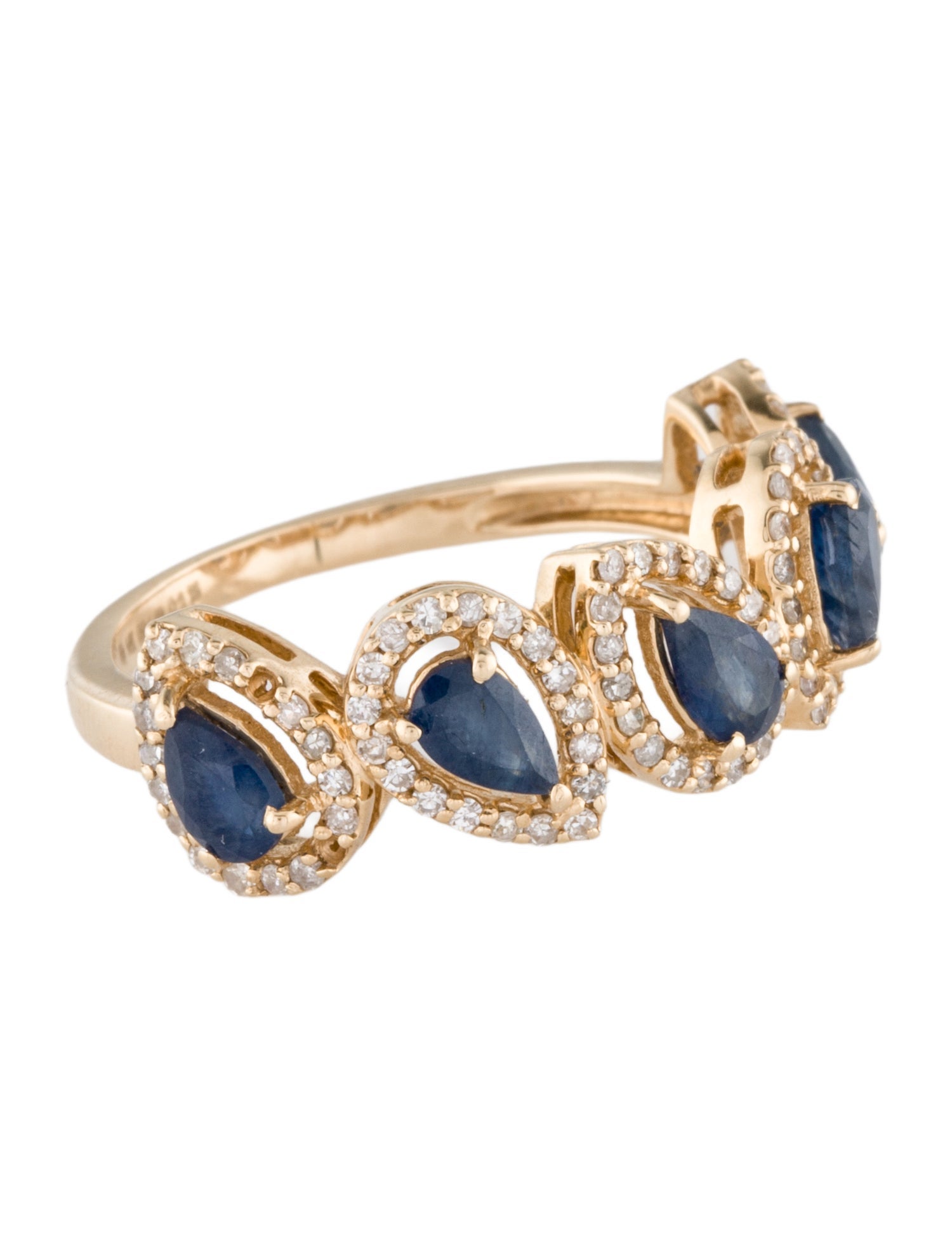 Ring 14K Sapphire & Diamond Cocktail