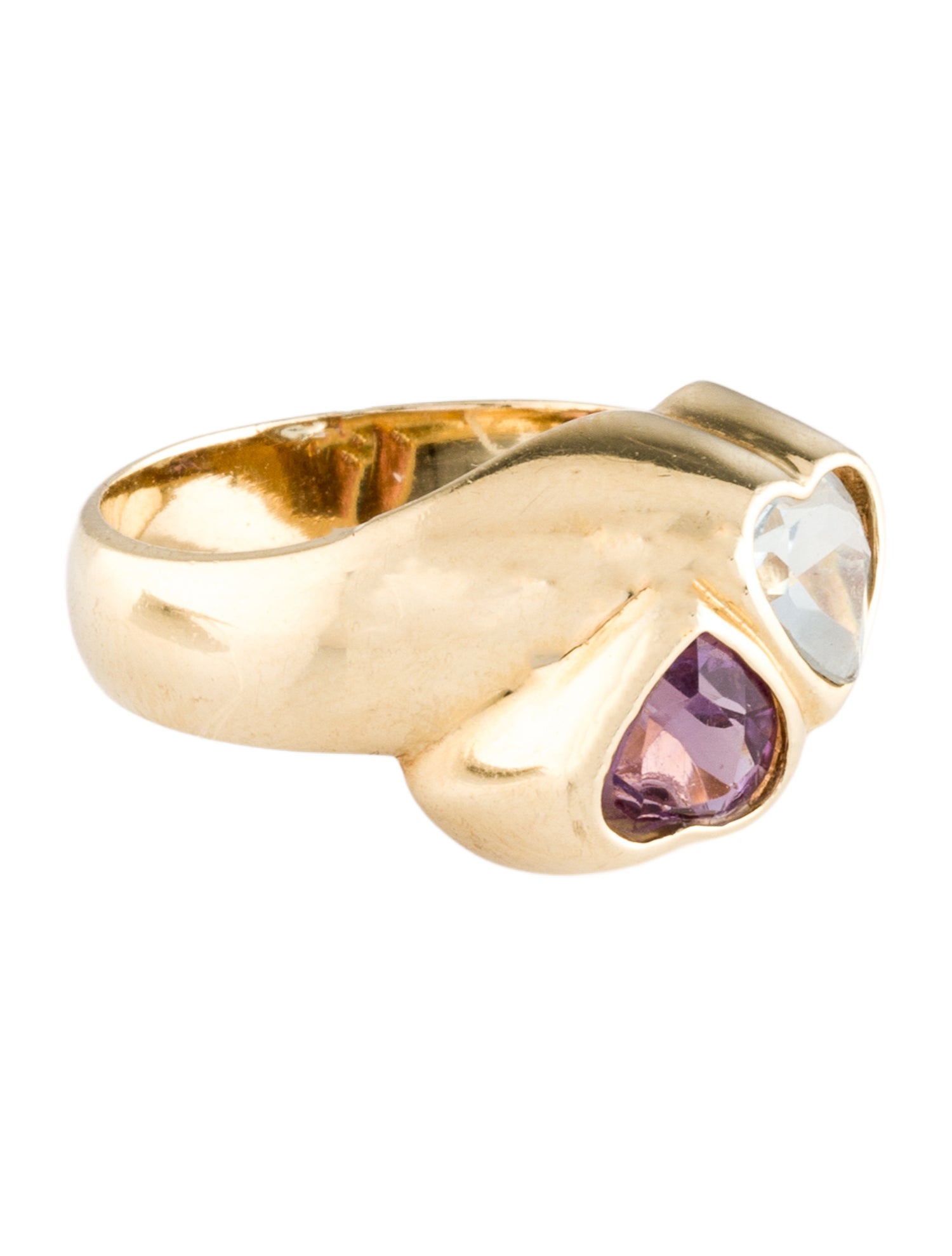 Ring 14K 1.19ct Topaz & Amethyst Cocktail Ring