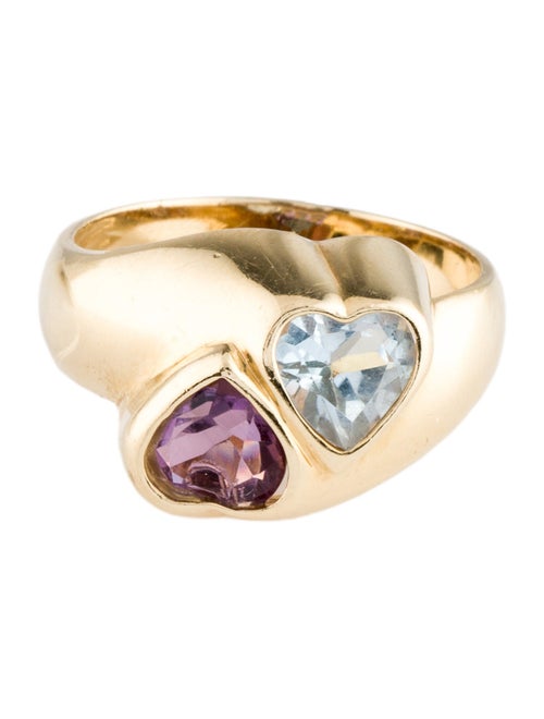 Ring 14K 1.19ct Topaz & Amethyst Cocktail Ring