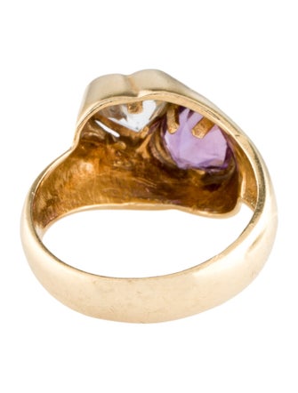 Ring 14K 1.19ct Topaz & Amethyst Cocktail Ring