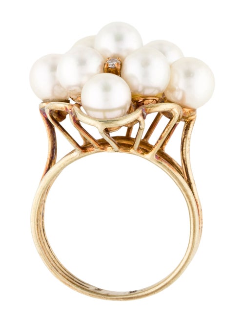 Ring 14K Pearl & Diamond Cocktail Ring