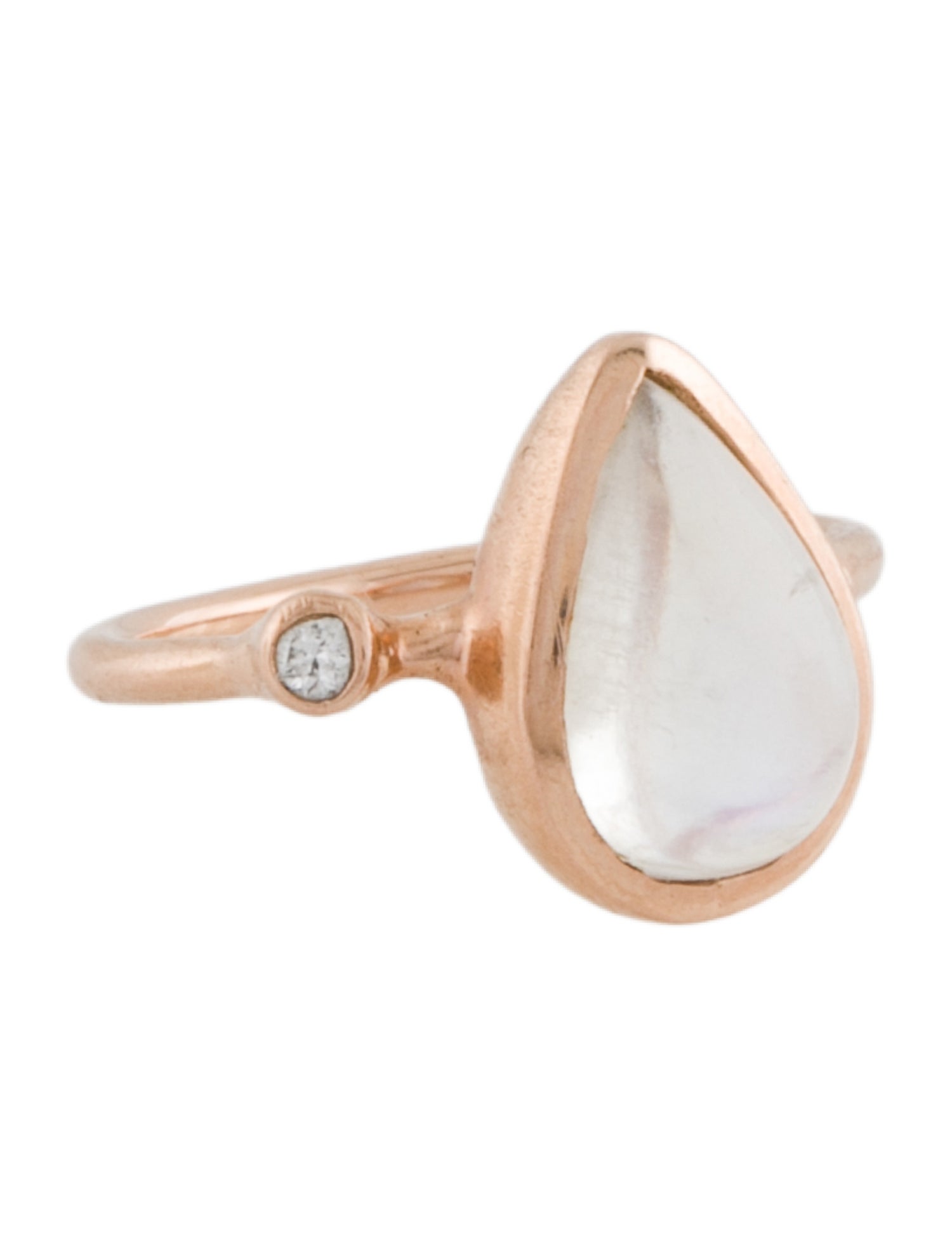 Ring Nixin 14K Moonstone Labradorite & Diamond Cocktail