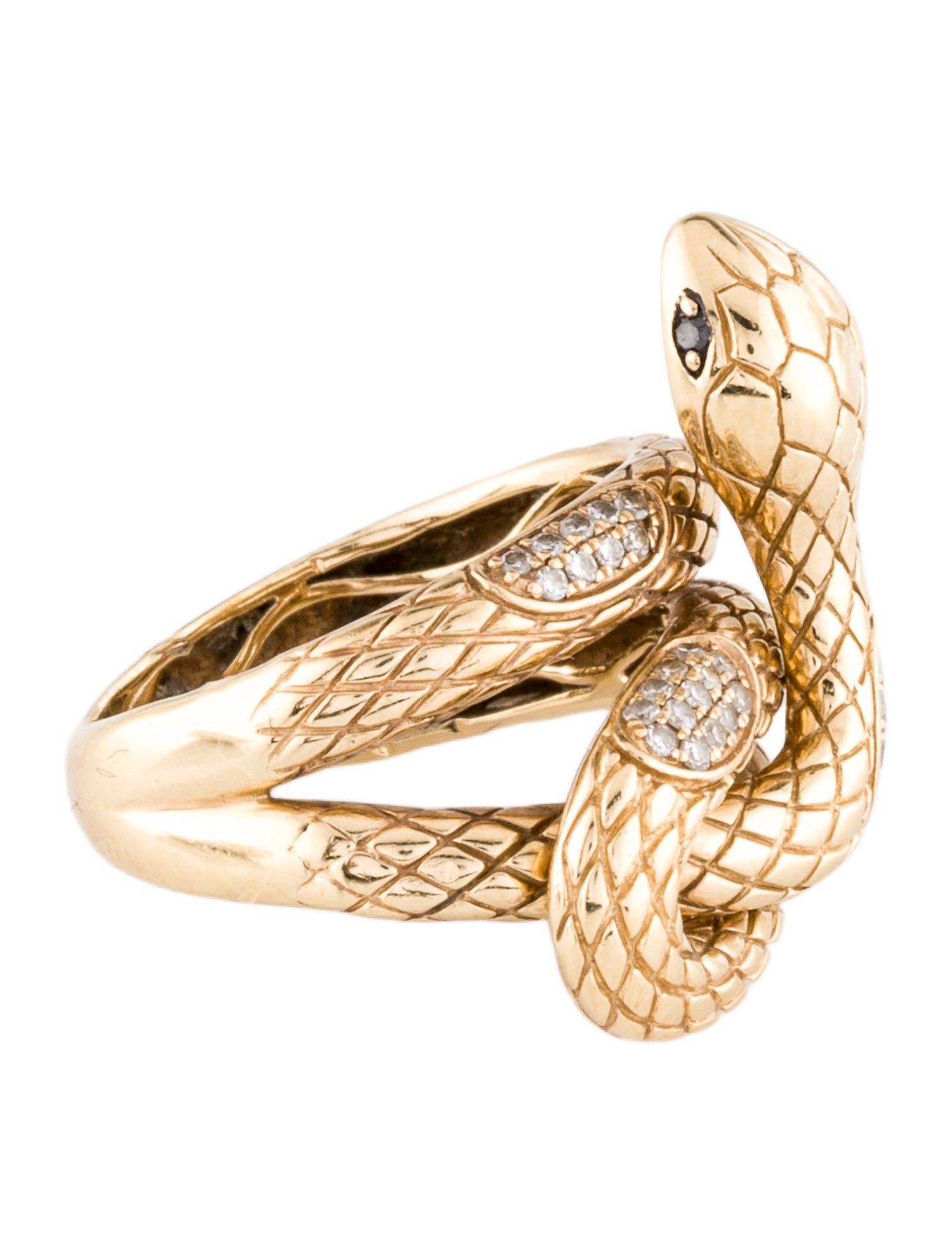 Ring 14K Diamond Snake