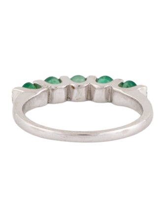 Ring 10K Emerald & Diamond Band