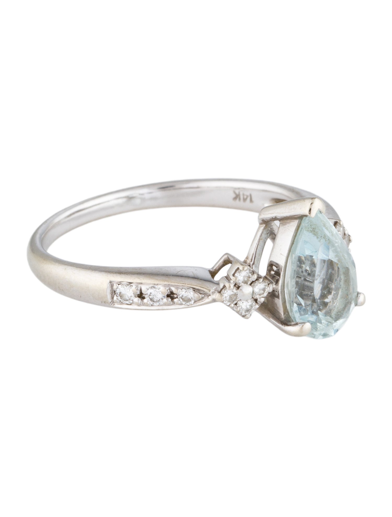 Ring 14K 1.09ctw Aquamarine & Diamond Cocktail