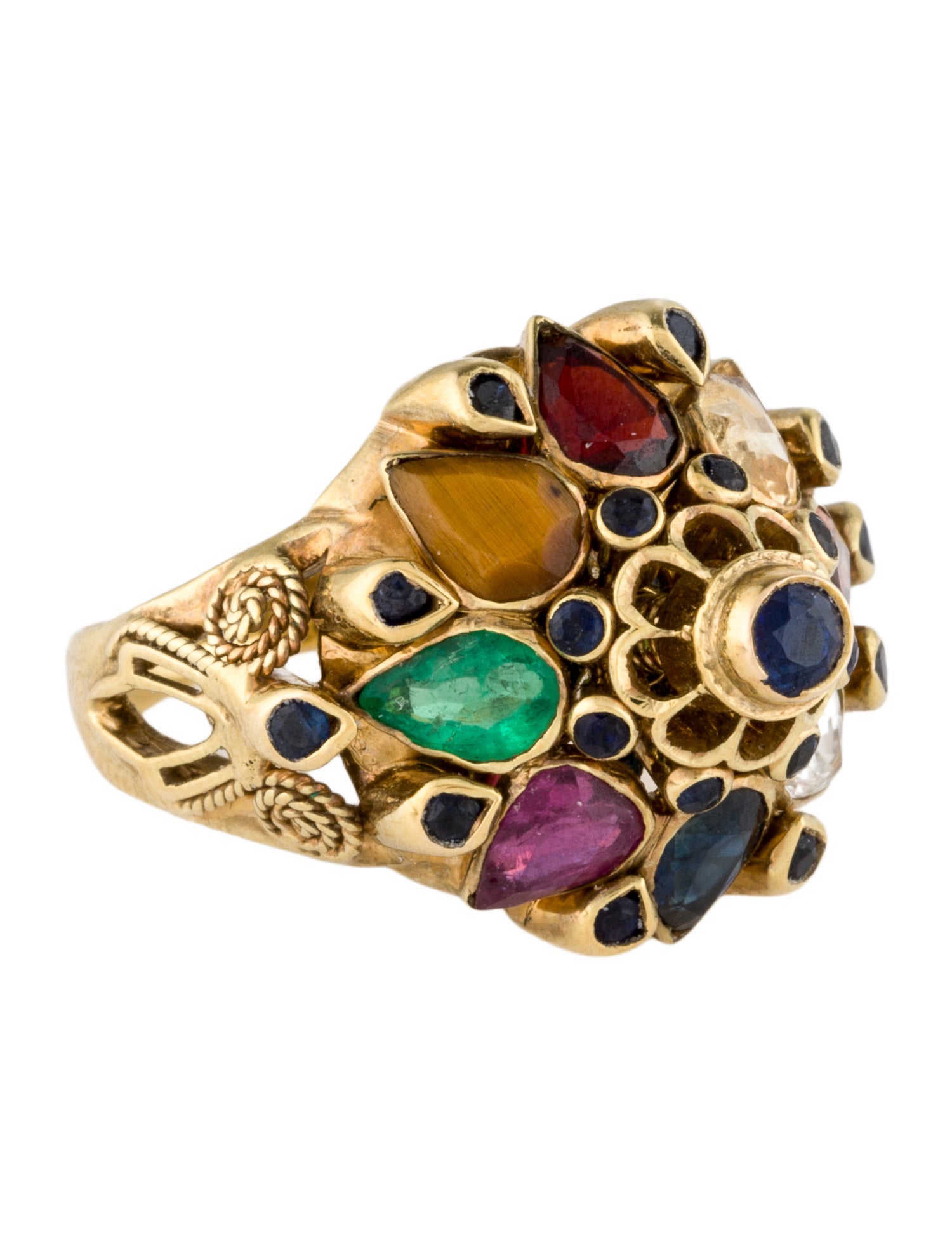 Ring 14K Multistone Cocktail