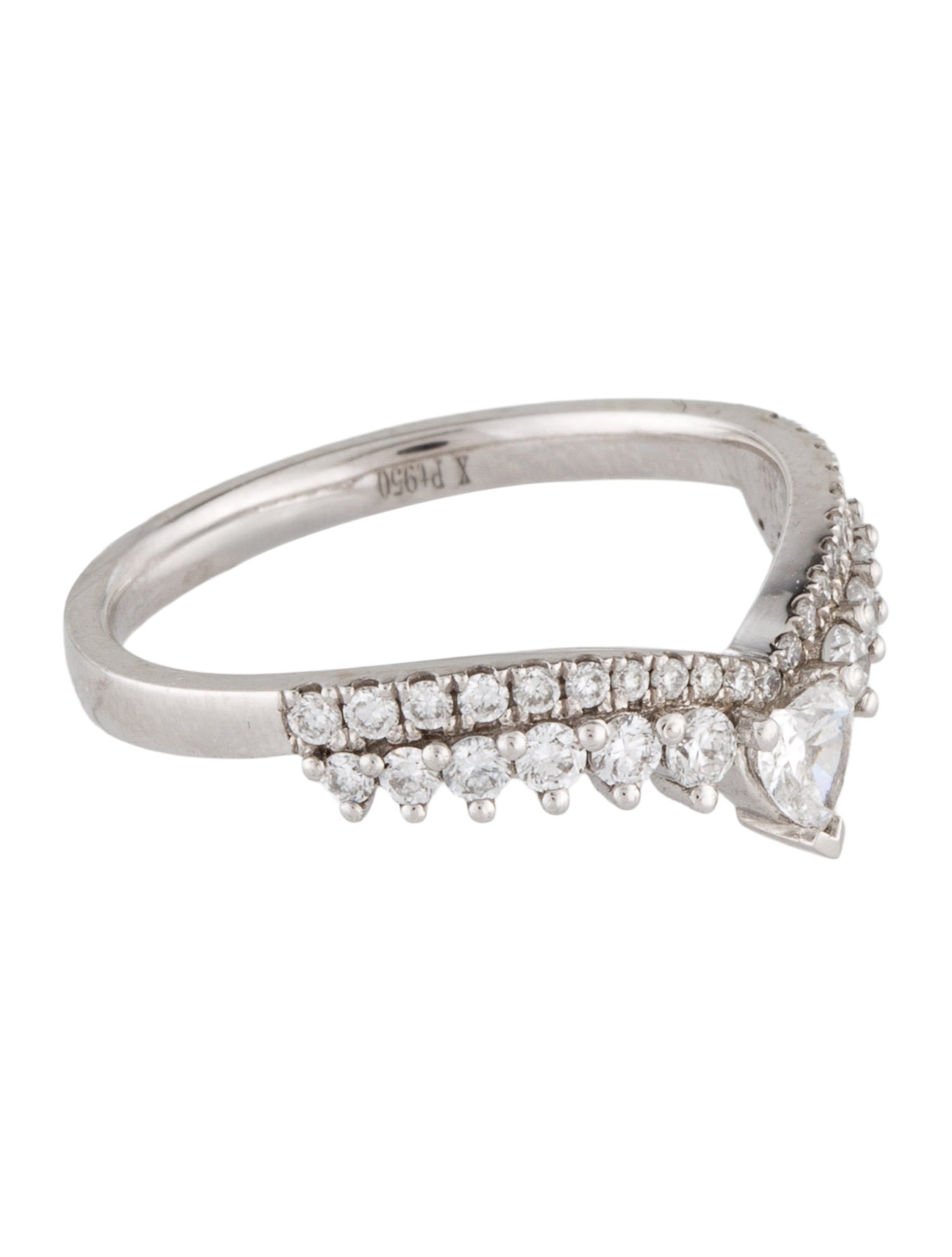 Ring Platinum Lab-Grown Diamond Curved Band