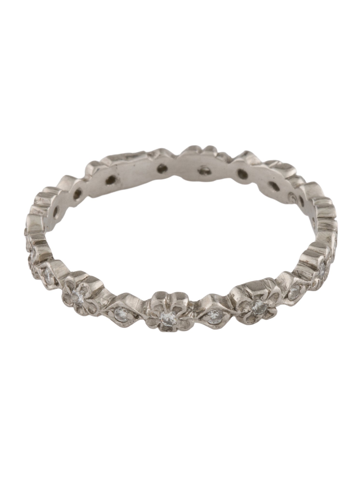 Ring Platinum Diamond Floral Band