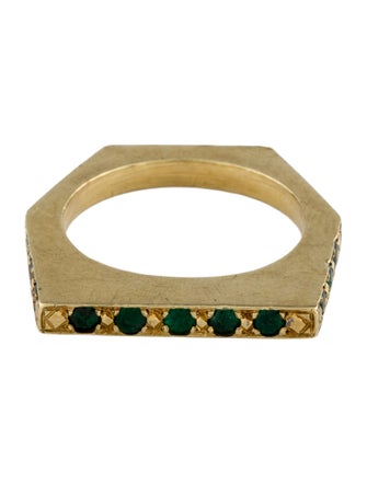 Ring 18K Emerald Geometric Band