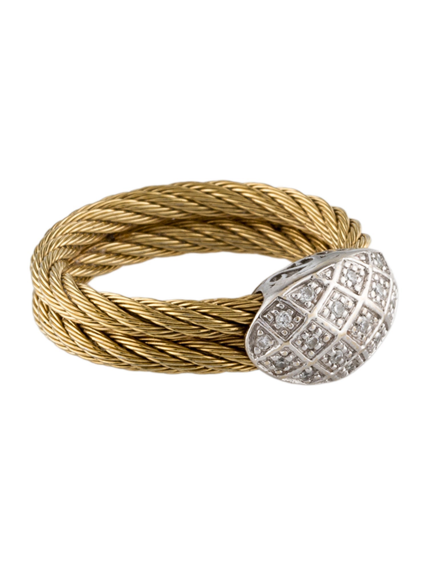 Charriol Diamond Pave Two-Tone Cable Ring