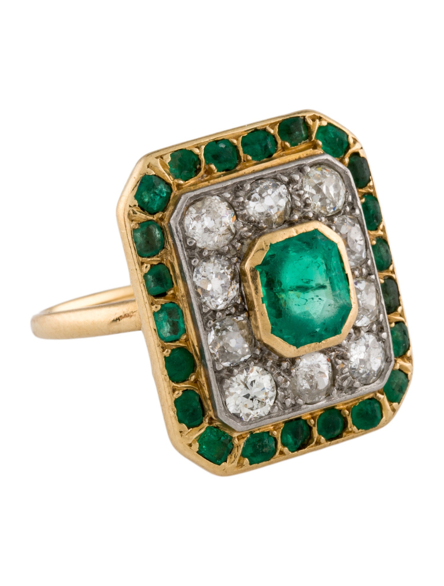 Ring Emerald & Diamond Cocktail