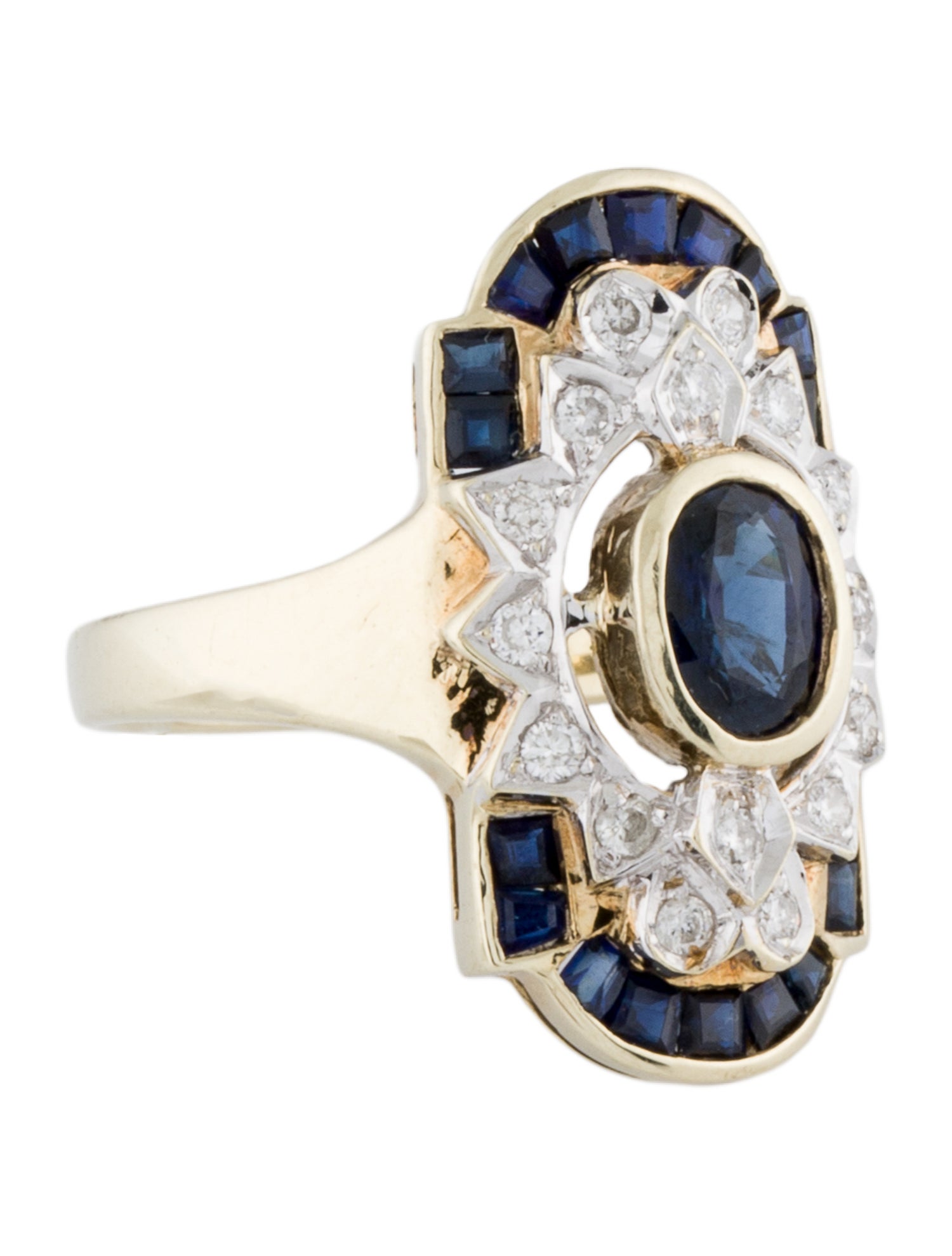 Ring 14K 1.31ctw Sapphire & Diamond Cocktail