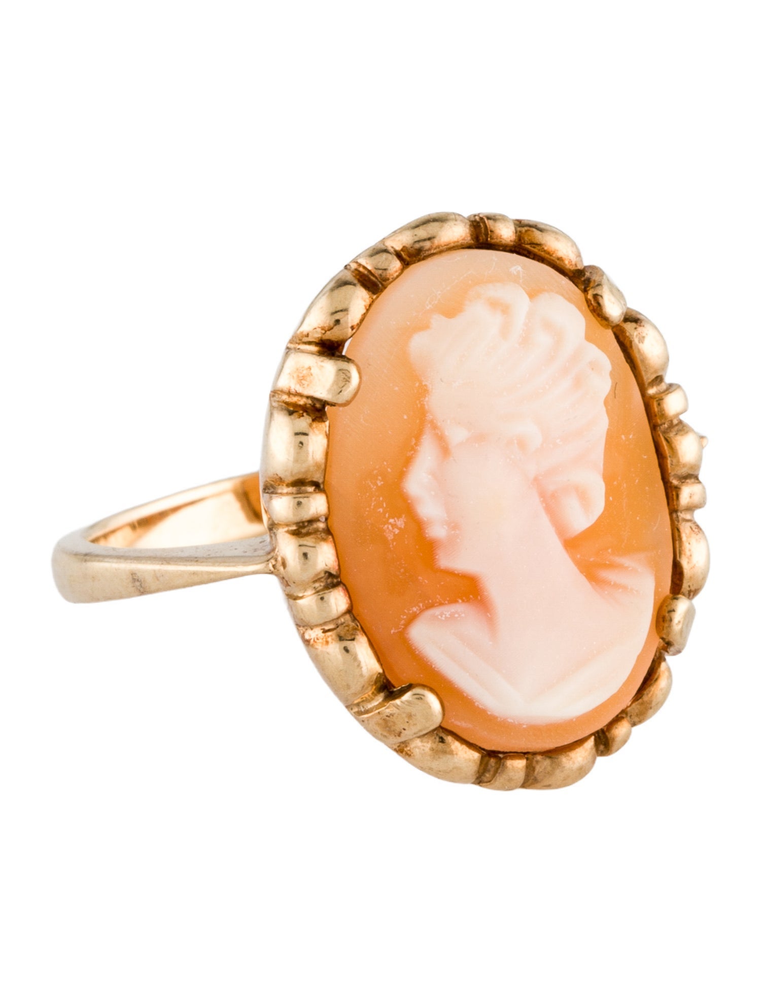 Ring 10K Shell Cameo