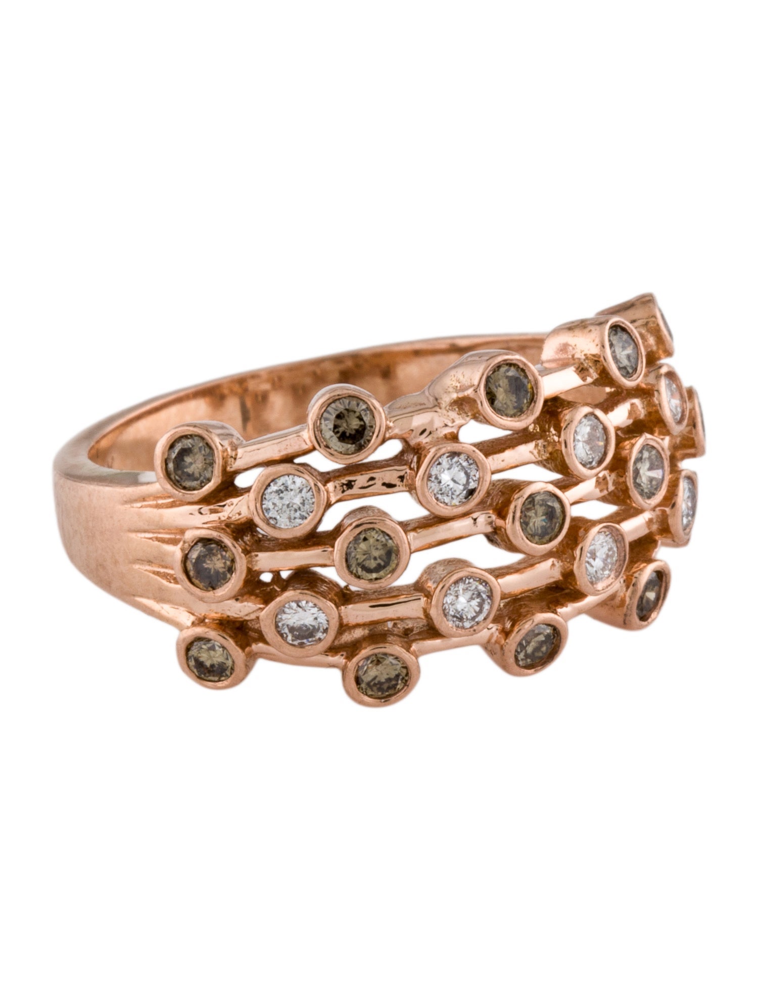 Ring 14K Diamond 5-Row Diamond