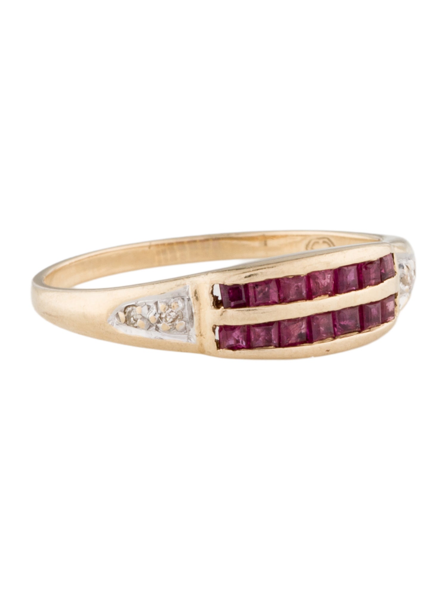 Ring 14K Ruby & Diamond Band