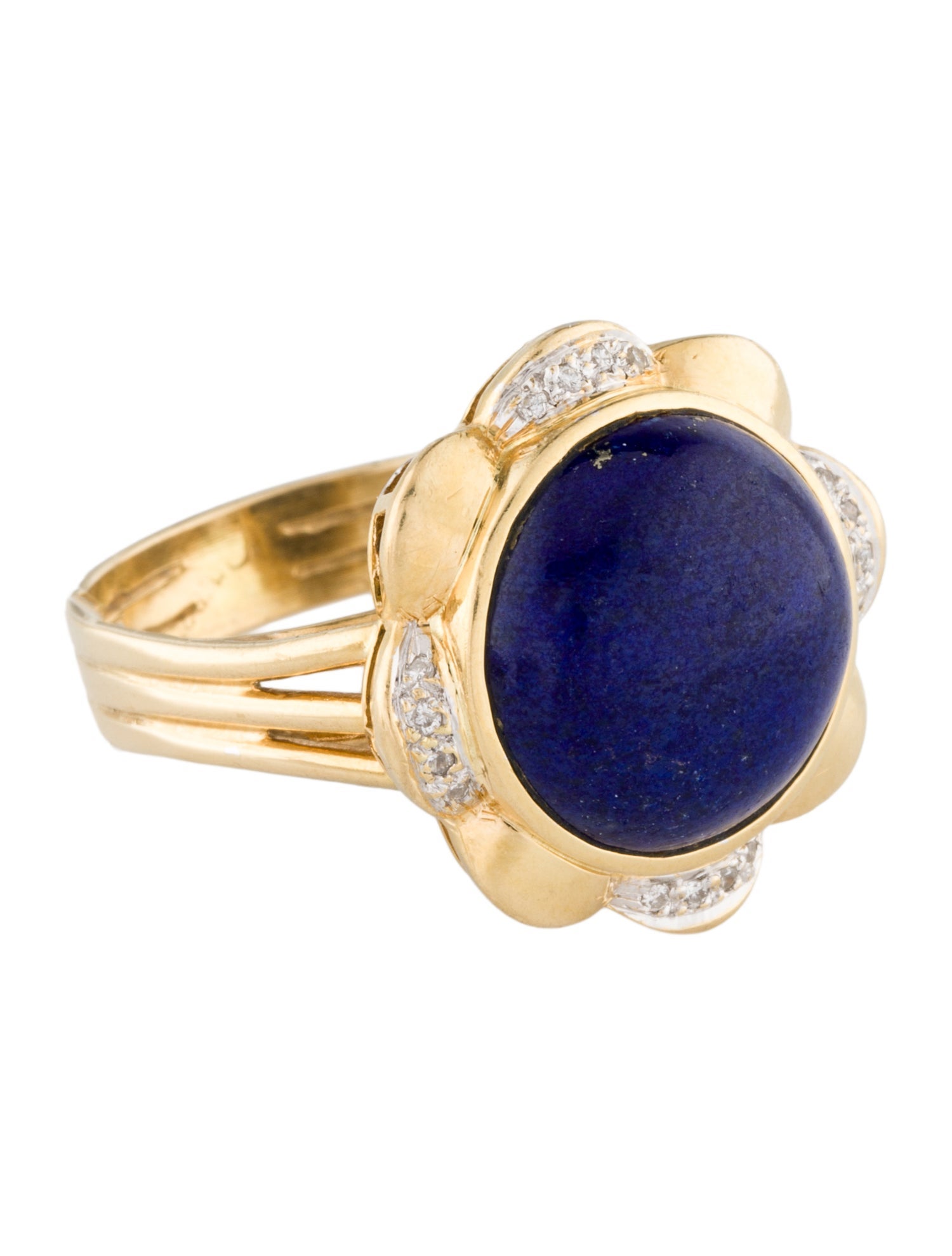 Ring 18K Lapis Lazuli & Diamond Cocktail