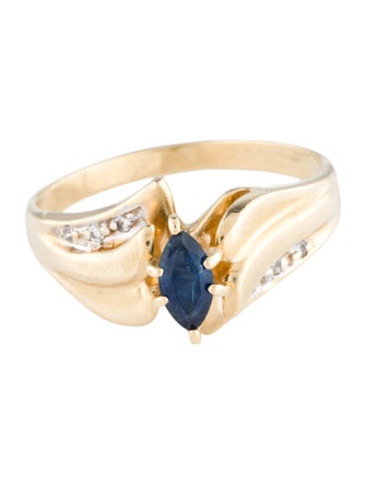 Ring 14K Sapphire & Diamond Cocktail Ring