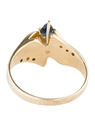 Ring 14K Sapphire & Diamond Cocktail Ring