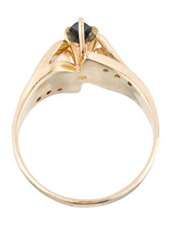 Ring 14K Sapphire & Diamond Cocktail Ring