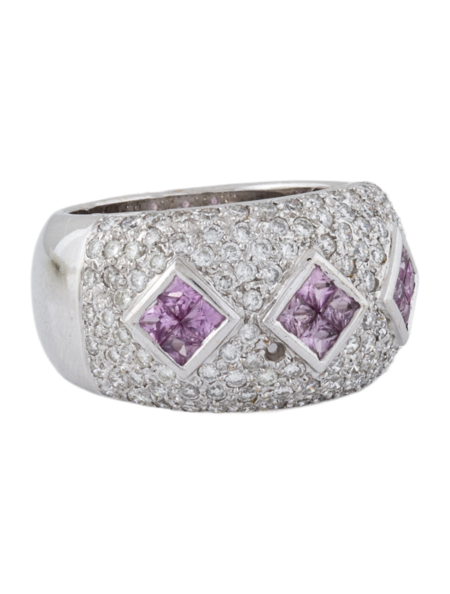 Ring 18K Sapphire & 1.14ct Diamond Dome