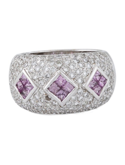 Ring 18K Sapphire & 1.14ct Diamond Dome Ring