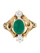 Ring 10K Emerald & Diamond Cocktail Ring