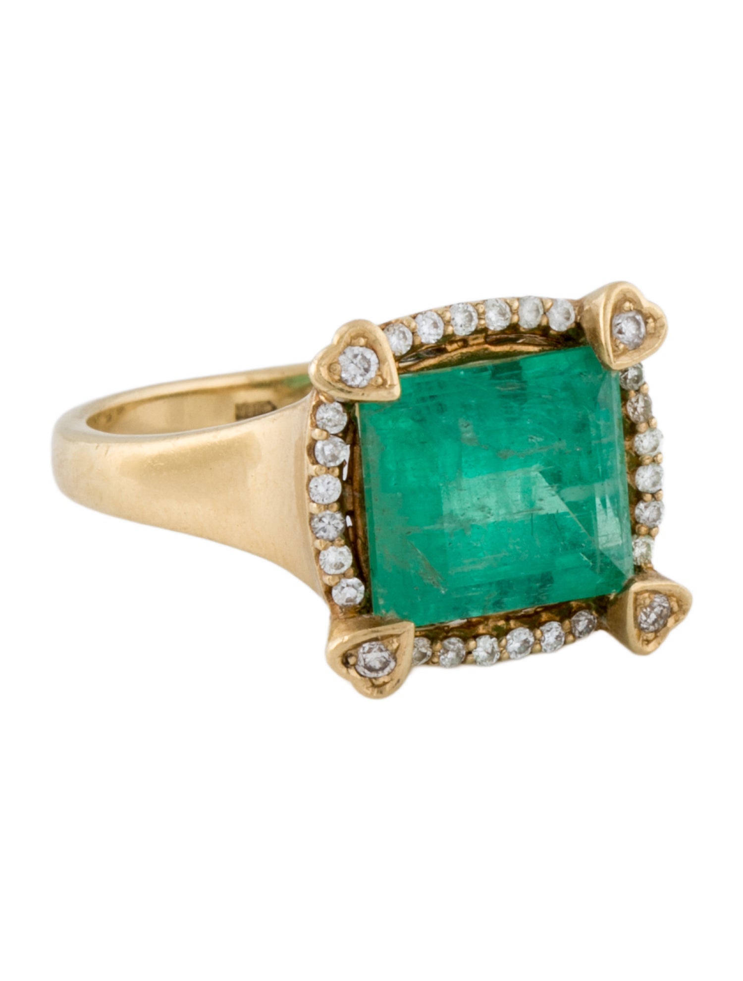 Ring 18K 4.73ct Emerald & Diamond Cocktail