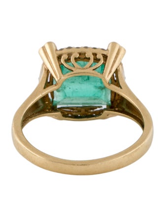 Ring 18K 4.73ct Emerald & Diamond Cocktail Ring