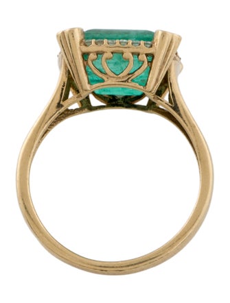 Ring 18K 4.73ct Emerald & Diamond Cocktail Ring