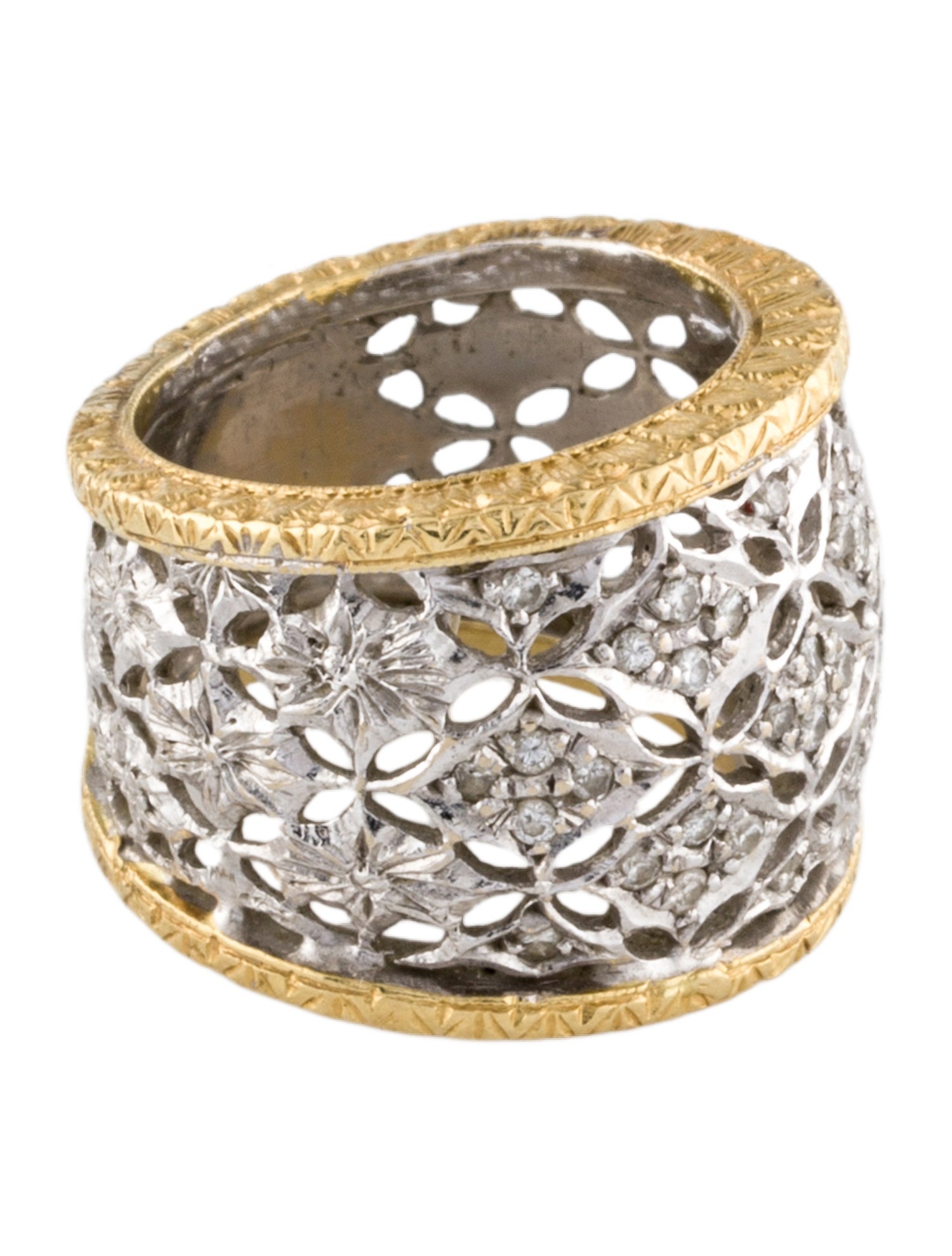 Ring 18K Two-Tone Diamond Band