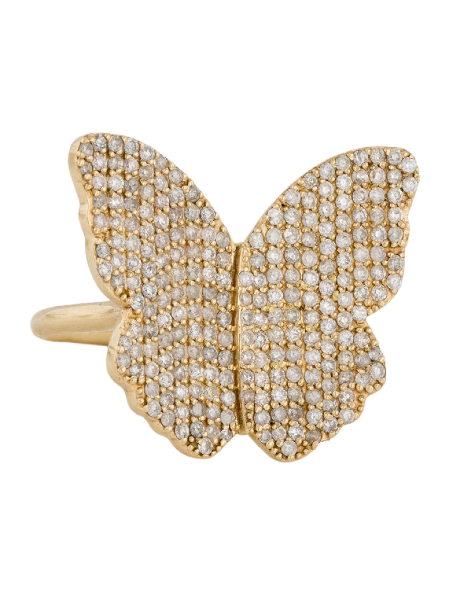 Ring 14K 1.79ctw Diamond Pave Butterfly Cocktail
