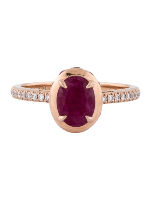 Ring 14K Ruby & Diamond Cocktail Ring