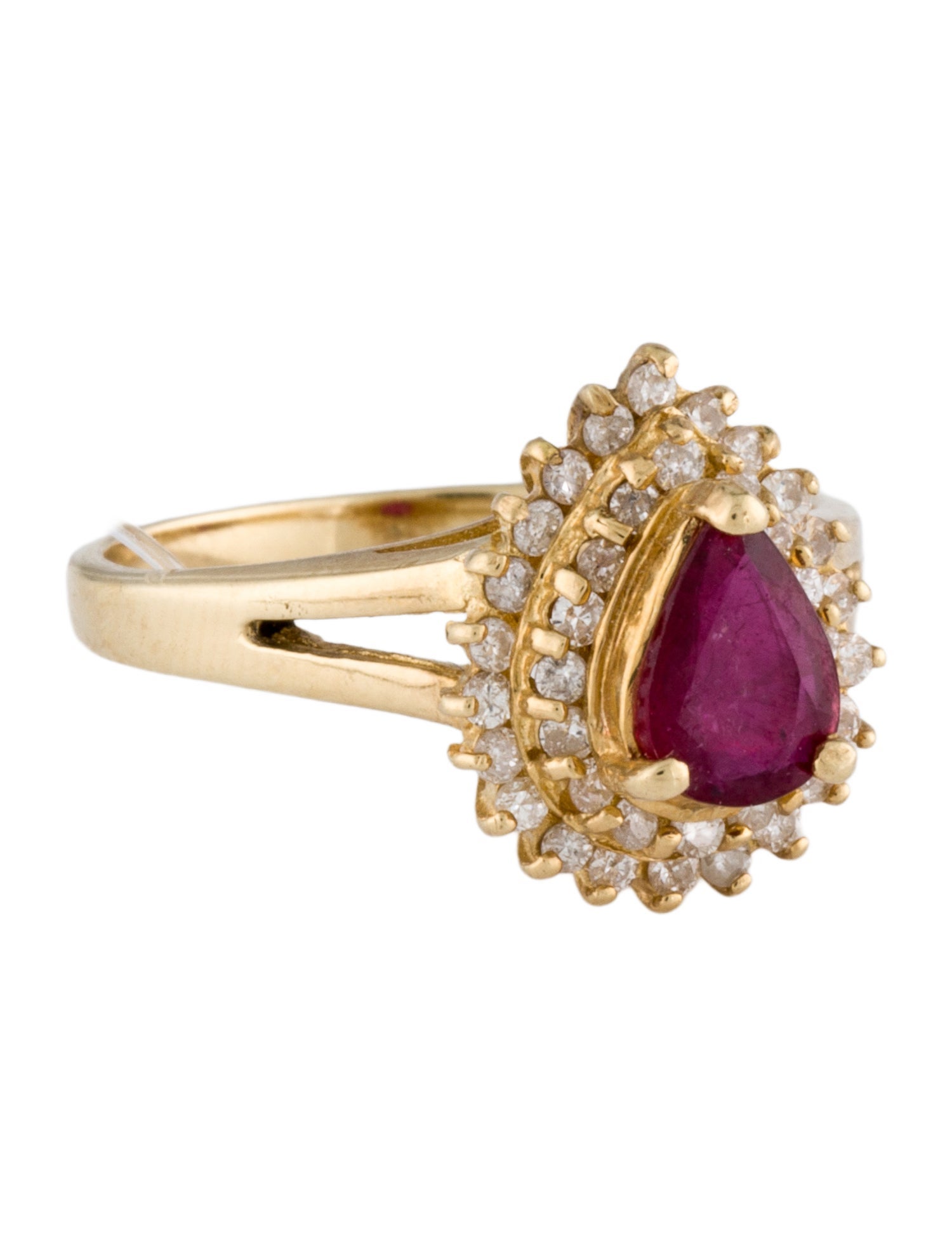 Ring 14K Ruby & Diamond Cocktail Ring