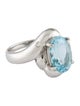 Ring Platinum Aquamarine & Diamond Cocktail Ring