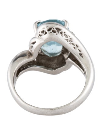 Ring Platinum Aquamarine & Diamond Cocktail Ring