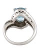 Ring Platinum Aquamarine & Diamond Cocktail Ring