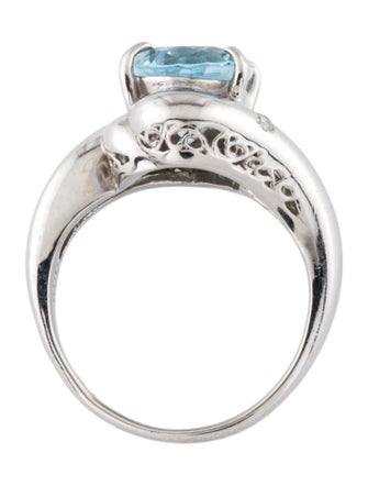 Ring Platinum Aquamarine & Diamond Cocktail Ring